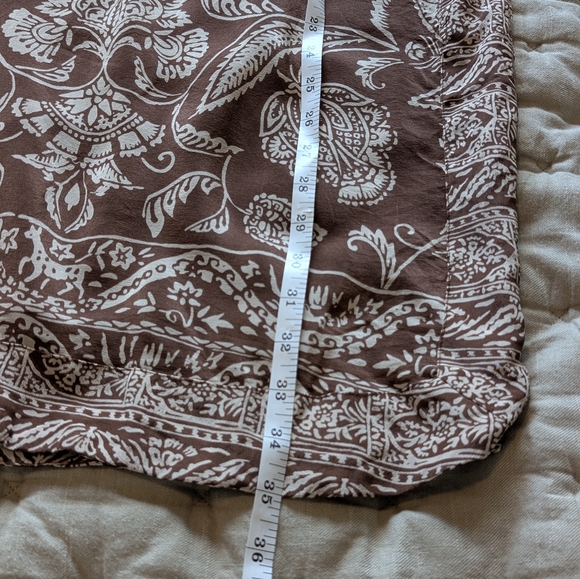 Maeve- Brown and White Patterned Shift Dress With Attached Slip - Picture 7 of 13